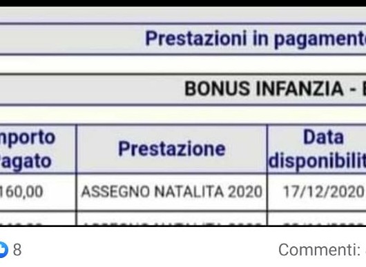bonus bebè pagamento dicembre 2020 le date