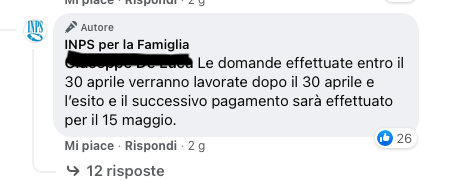 Pagamenti reddito di emergenza. Inps per la famiglia risponde