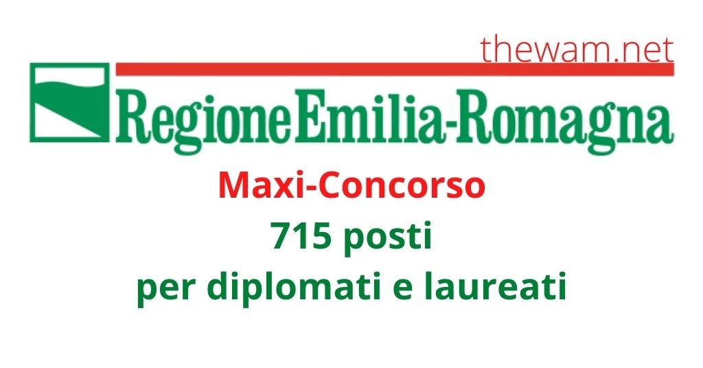 Concorso Emilia-Romagna, 715 posti. Anche per diplomati