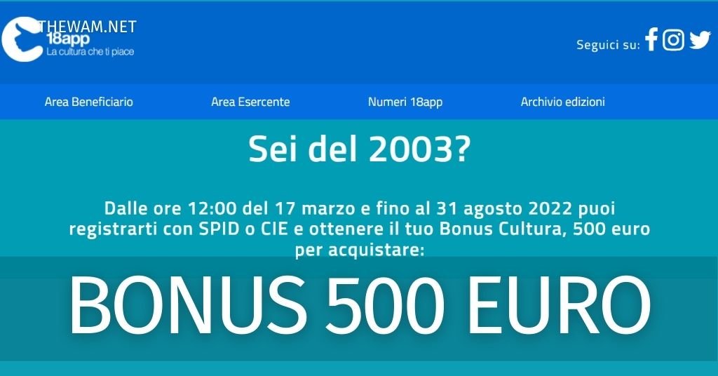 18 App e Bonus Cultura: come richiedere e spendere i 500 euro