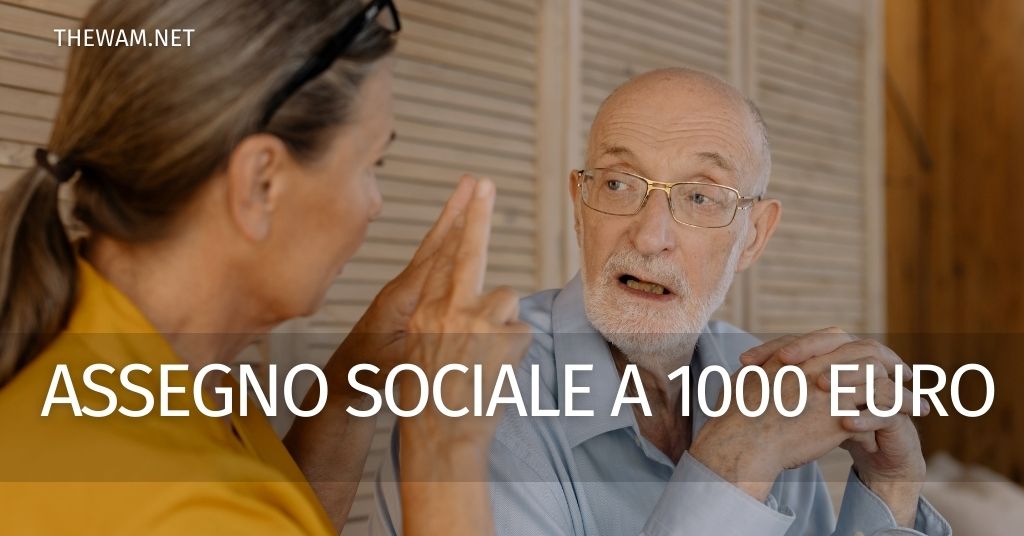 Assegno sociale a 1000 euro