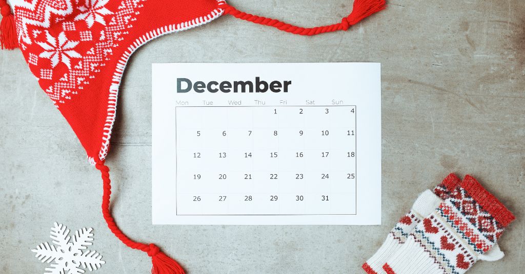 In foto, il calendario di dicembre 2023.